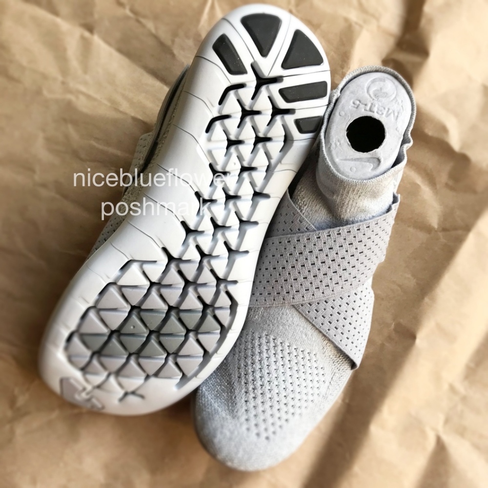 NIKE Free RN MOTION FLYKNIT NEW Grey women 7.5 - Picture 2 of 5